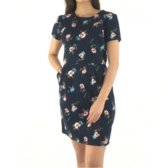 LOFT Dresses & Skirts - NWT Loft Outlet Floral Business Pleated waist Midi  short Sleeve Office Size 2